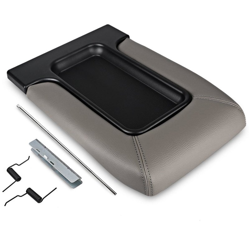 VANJING Compatible with Center Console Lid Armrest Kit Cadillac Chevrolet GMC Pickup Truck Suburban Tahoe Silverado Sierra Yukon XL-Replaces 19127365 Light Gray - Image 1
